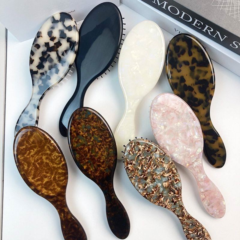 Egyedi acetát fésűs hajkefe, légzsák fodrászfésű fogantyúval